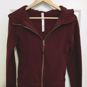 Lululemon maroon gold zip up hoodie